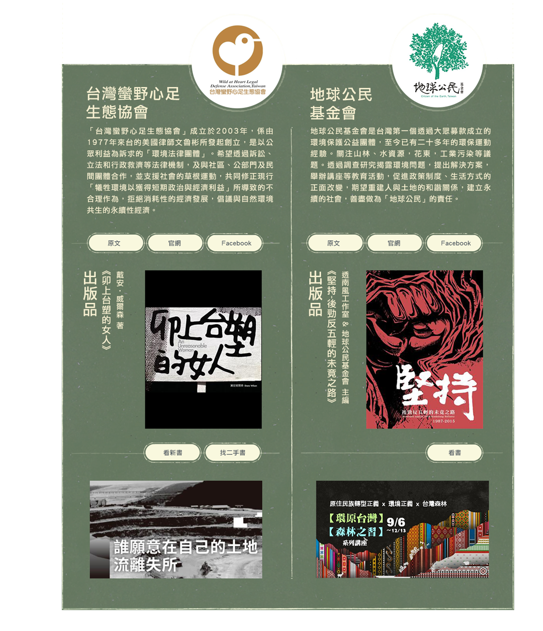 台灣蠻野心足生態協會、地球公民基金會