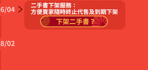 2016年4月讀冊生活二手書下架服務方便賣家隨時終止代售及到期下架,下架二手書 