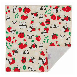 日本今治製有機優質純綿方巾 / 草莓與熊貓
                  
