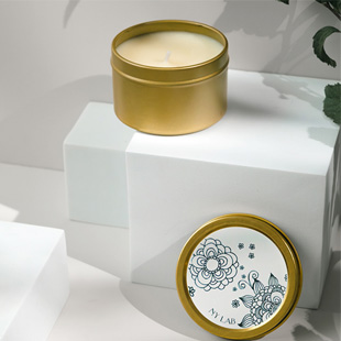 奢華小金罐金色天然香氛蠟燭-森林邂逅 3oz